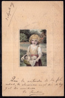 Argentina - 1907 - Illustration - Blonde Girl With Kittens In A Basket - Kinder-Zeichnungen