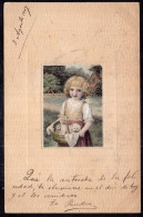 Argentina - 1907 - Illustration - Blonde Girl With Kittens In A Basket - Children's Drawings