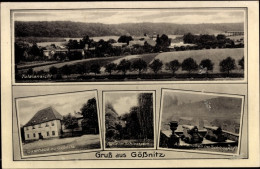 CPA Gößnitz An Der Poststraße, Totalansicht, Gasthaus, Schlosspark, Alte Kanonen Im Schlosshof - Other & Unclassified