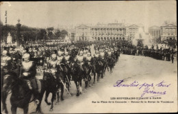 CPA Paris VIII., Place De La Concorde, Parade, Besuch Italienisches Königspaar - Autres & Non Classés