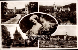 CPA Schottland, Royal Deeside, Grathie Church, Englisches Königspaar, Balmoral Castle - Familles Royales