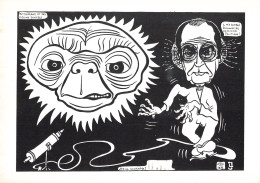 Politique Caricature François Mitterrand Visions Solaires ET Extra Terrestre E.T. Illustration Lardie Illustrateur - Satirisch