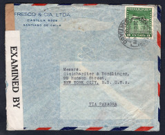 CHILE 1942 Censored Airmail Cover To USA (p476) - Chili