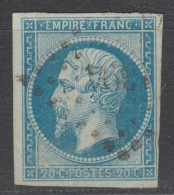 LE BLEU Sur VERT N°14Ba TBE - 1853-1860 Napoléon III