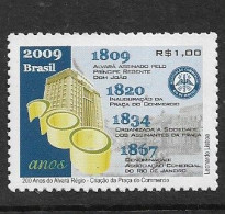 BRAZIL 2009 COMMERCIAL ASSOCIATION EMBLEMATIC BUILDING IN RIO DE JANEIRO - Unused Stamps