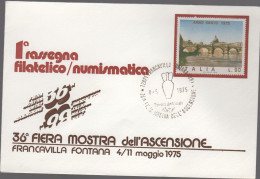 ITALIA - ITALIE - ITALY - 1975 - 90 Anno Santo + Annullo 36a Fiera Dell'Ascensione - 1a Rassegna Filatelico/Numismatica - Briefmarkenausstellungen