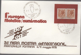 ITALIA - ITALIE - ITALY - 1975 - 2x 6 Siracusana + Annullo 36a Fiera Dell'Ascensione - 1a Rassegna Filatelico/Numismatic - Expositions Philatéliques