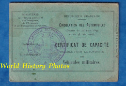 Permis De Conduire Militaire - 1918 - Automobile / Camion - Albert PETIT Né En 1888 à Auxerre - 142e Régiment Artillerie - Documenten