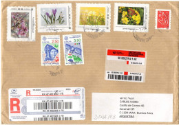 FRANCE 2024 - REGISTERED AIR COVER With Several Stamps To Buenos Aires, Argentina - Briefe U. Dokumente