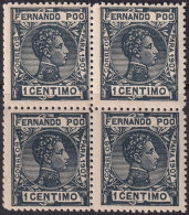 Fernando Po 1907 Sc 152 Ed 152 Block MLH* Streaky Gum - Fernando Poo