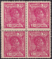 Fernando Po 1907 Sc 153 Ed 153 Block MH* Streaky Gum - Fernando Poo