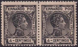 Fernando Po 1907 Sc 155 Ed 155 Pair MLH* Streaky Gum - Fernando Po