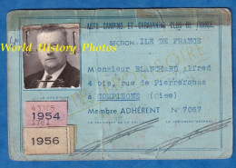 Carte Ancienne De Membre " Provisoire " - Auto Camping Et Caraving Club De France - Alfred BLANCHARD à Compiègne - Lidmaatschapskaarten