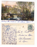 AK Halle Saale Moritzburg Mit Burgbrücke 1908 Gebraucht #PA098 - Other & Unclassified