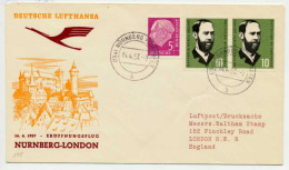 BRD 1957 Nr 252 100 LUFTHANSA BRIEF MIF X73294E - Storia Postale