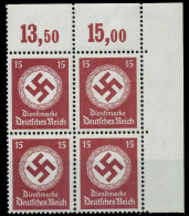 D-REICH DIENST Nr 173 Und P OR Postfrisch VIERERBLOCK X77D5EE - Dienstzegels