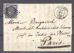 France  :  Yv  4  (o) Sur Lettre Pour Le Physicien Henri Becquerel - 1849-1850 Ceres