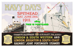 R569703 Navy Days. Spithead. 1911. London And South Western And London. Brighton - Autres & Non Classés