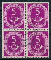 BRD DS POSTHORN Nr 125 Gestempelt VIERERBLOCK X82F0E6 - Used Stamps