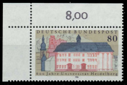 BRD 1986 Nr 1299 Postfrisch ECKE-OLI X85EDF6 - Ungebraucht