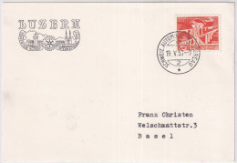 Zumst. 298 / Mi. 530 Karte Mit Automabilpost Sonderstempel A750 - Luzern Convention Rotary International 1957 - Marcofilie