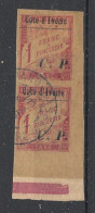 COTE D'IVOIRE - 1905 - Colis Postaux N°YT. 15 - Paire - VARIETE Impression Sur Gomme - Oblitéré / Used - Used Stamps