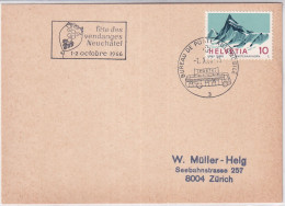 Zumst. 445 / Mi. 842 Karte Mit Automabilpost Sonderstempel A1040 - Fête Des Vendanges Neuchâtel 1966 - Postmark Collection