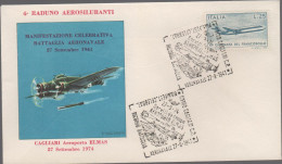 ITALIA - ITALIE - ITALY - 1974 - 25 15ª Giornata Del Francobollo + Annullo 4° Raduno Aerosiluranti, Battaglia Aeronavale - Militares