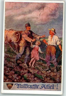 39626711 - Oesterr. Soldat Hilft Bei Der Ernte Landwirtschaft  Tiergepann - Oorlog 1914-18