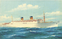 Le Bateau Paquebot SS HOMERIC , Compagnie Home Lines * CPA Illustrateur * Ss Homeric - Passagiersschepen