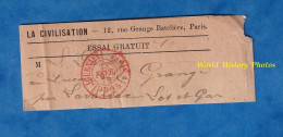 Bande - Journal LA CIVILISATION Rue Grange Bateliere - 1879 - Cachet Rouge JOURNAUX PARIS PP 25 - Lavardac Dardy Prieur - 1877-1920: Semi Modern Period