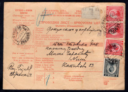 YUGOSLAVIA SHS Beograd Serbia 1922 Postal Parcel Card (p628) - Cartas & Documentos
