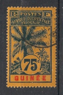 GUINEE - 1906 - N°YT. 44 - Palmier 75c Bleu Sur Jaune - Oblitéré / Used - Usados