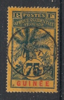 GUINEE - 1906 - N°YT. 44 - Palmier 75c Bleu Sur Jaune - Oblitéré / Used - Gebruikt