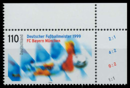 BRD 1999 Nr 2074 Postfrisch ECKE-ORE S7B8F06 - Unused Stamps