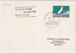 Zumst. 433 / Mi. 820 Karte Mit Automabilpost Sonderstempel A1016 - 40. Luzerner Kantonal Gesangsfest 1966 Horw - Postmark Collection