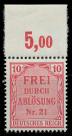 D-REICH DIENST Nr 4 Postfrisch ORA X86F31E - Dienstzegels