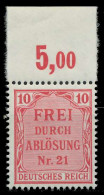 D-REICH DIENST Nr 4 Postfrisch ORA X86F31E - Oficial