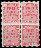 D-REICH DIENST Nr 4 Postfrisch VIERERBLOCK X86F346 - Oficial