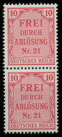 D-REICH DIENST Nr 4 Postfrisch SENKR PAAR X86F36E - Dienstmarken