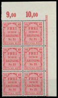 D-REICH DIENST Nr 4 Postfrisch 6er-BLOCK ECKE-ORE X86F3A6 - Dienstzegels