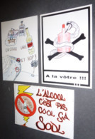 3 Cartes Postales "Cart'Com" (2002) Label Vie "Lève Le Pied Pas Le Coude" (sécurité Routière - Anti Alcoolique) - Werbepostkarten