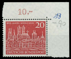 BRD 1958 Nr 289 Postfrisch ECKE-ORE X877E0A - Unused Stamps