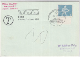 Zumst. 355 / Mi. 696 Karte Mit Automabilpost Sonderstempel A861 - OLMA St. Gallen 1960 - Marcofilie