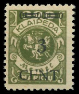 MEMEL 1923 Nr 179I Postfrisch Gepr. X8877F6 - Memelgebiet 1923