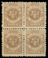 MEMEL 1923 Nr 141 Postfrisch VIERERBLOCK X88787A - Memelgebiet 1923