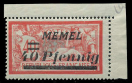 MEMEL 1922 Nr 60 Postfrisch ECKE-ORE X887916 - Memel (Klaïpeda) 1923