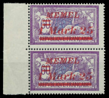 MEMEL 1922 Nr 65 Postfrisch SENKR PAAR SRA X887C7E - Memel (Klaipeda) 1923