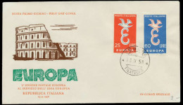 ITALIEN 1958 Nr 1016-1017 BRIEF FDC X0894AA - 1946-60: Marcophilia