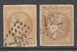 TBE/LUXE 2 NUANCES BISTRE JAUNE Et BISTRE Du N°43A - 1870 Bordeaux Printing
